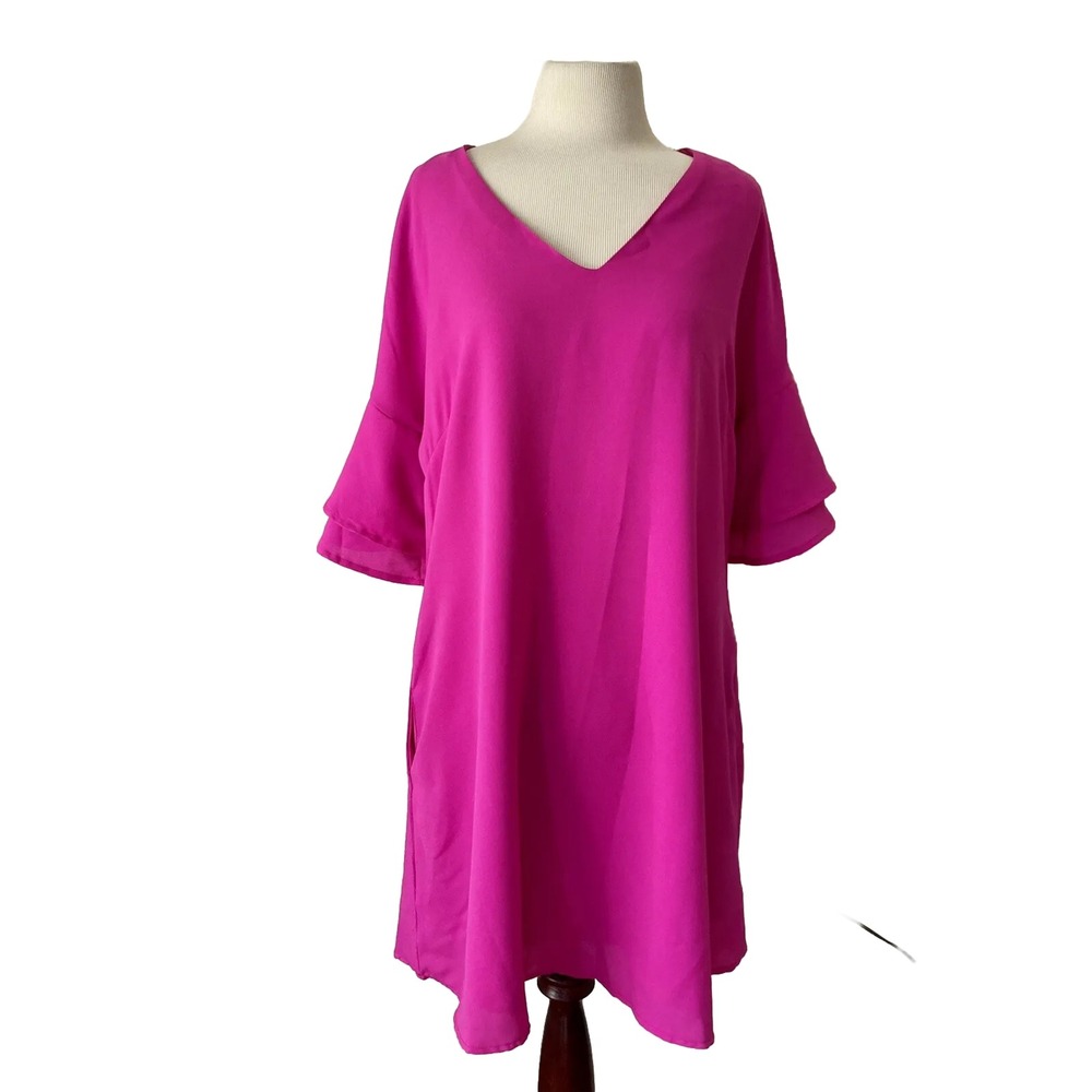 Davi And Dani Dress Pink Size‎ M Bell Sleeve Babydoll Fairy